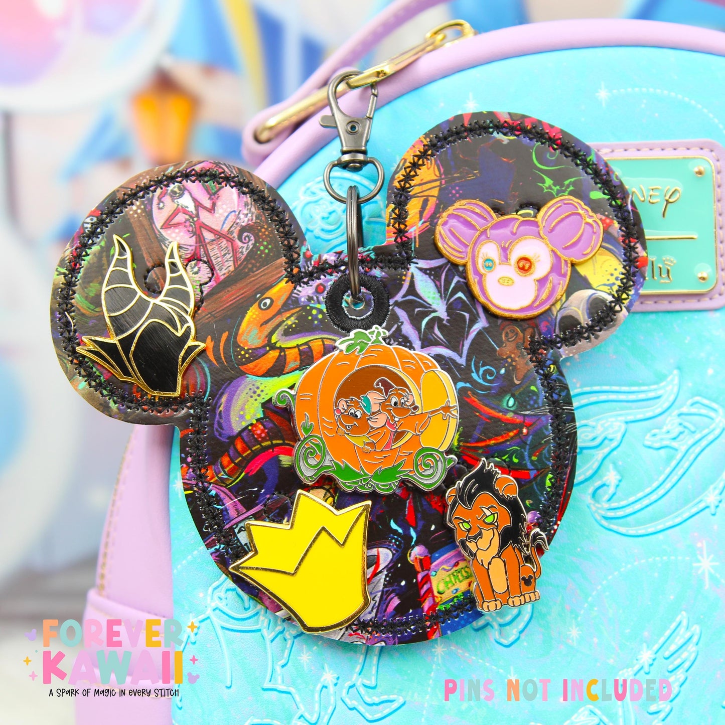 Nightmare Before Christmas Pin Trading Keychain - Disney Villains Park Bag Charm - Halloween Pin Display