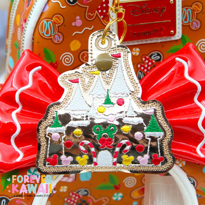 Gingerbread Castle Mouse Ears Holder – Gold Vinyl | Park Ears Holder | Secure Ears, Hat, or Sunglasses | Christmas Holiday Disney Gift