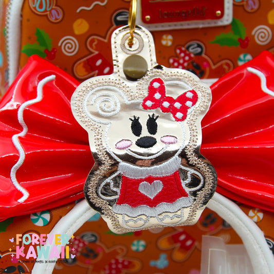 Gingerbread Girl Mouse Ears Holder, Gold Vinyl, Christmas Park Ears Holder, Secure Your Park Ears, Hat, Sunglasses | Disney Gift