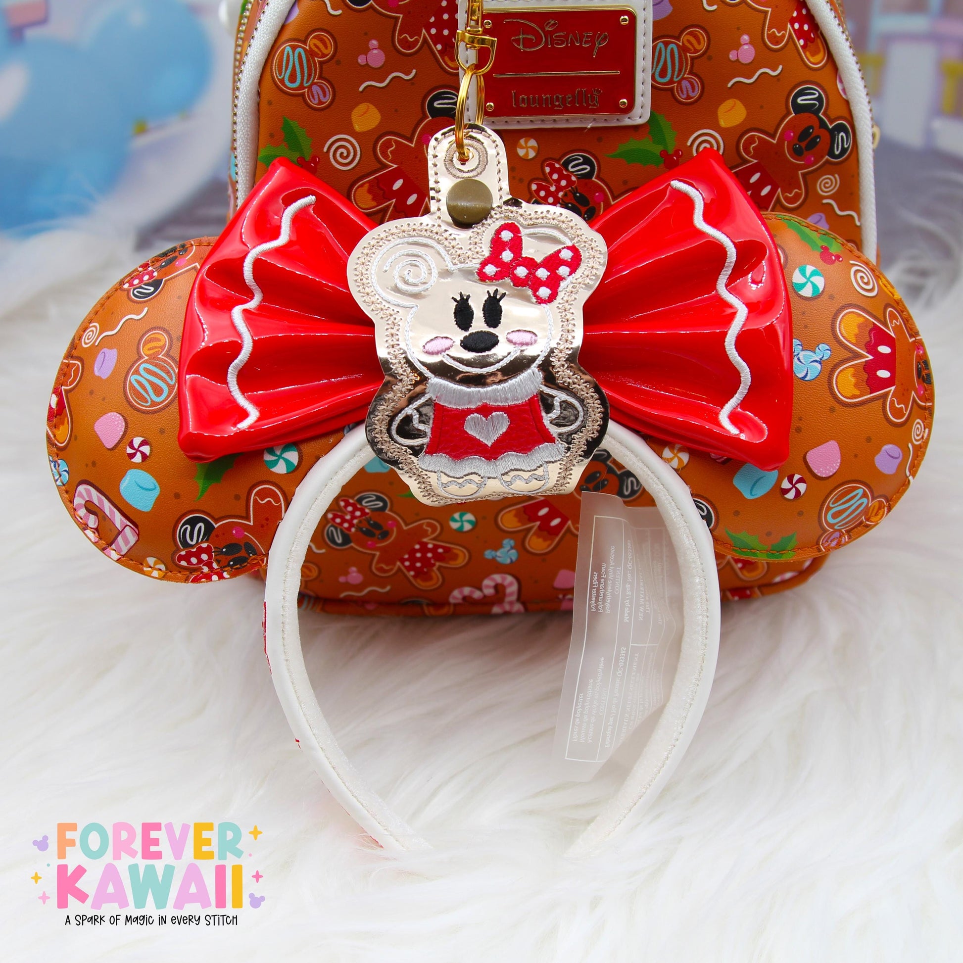 Gingerbread Girl Mouse Ears Holder, Gold Vinyl, Christmas Park Ears Holder, Secure Your Park Ears, Hat, Sunglasses | Disney Gift
