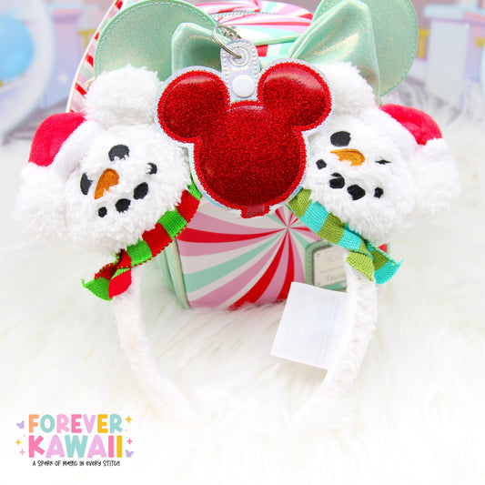 Red Glitter Balloon Mouse Ears Holder – Sparkle Vinyl | Park Ears Holder | Secure Ears, Hat, or Sunglasses | Holiday Disney Christmas Gift