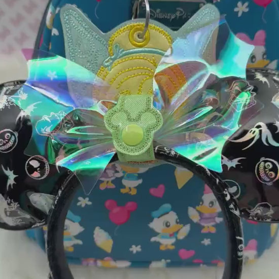 Fairy Mouse Park Ears Headband & Sunglasses Holder – Embroidered Glitter Vinyl, Theme Park Ears Keychain, Mouse Ears Holder