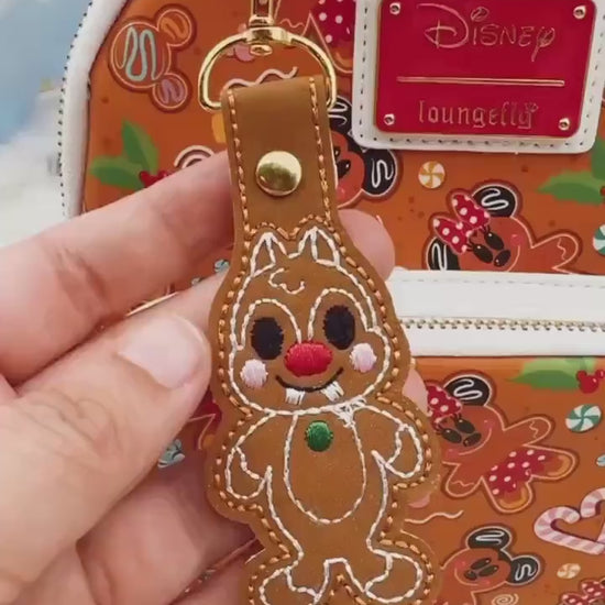 Dale Gingerbread Snap Tab – Disney Bag Charm, Christmas Keychain, Holiday Gift,  Keychain for Park Bags, Backpacks, and More