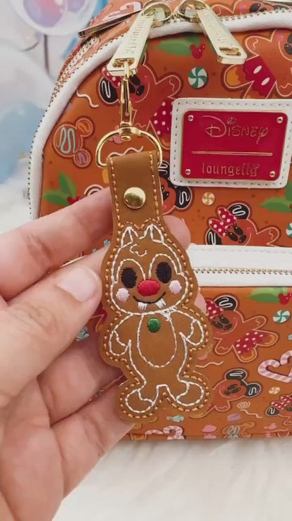 Dale Gingerbread Snap Tab – Disney Bag Charm, Christmas Keychain, Holiday Gift,  Keychain for Park Bags, Backpacks, and More