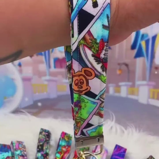 Mine Train-Inspired Keychain – Whimsical Key Fob Featuring Mine Carts, Gems & Adventure – Magical Souvenir for Theme Park Fans
